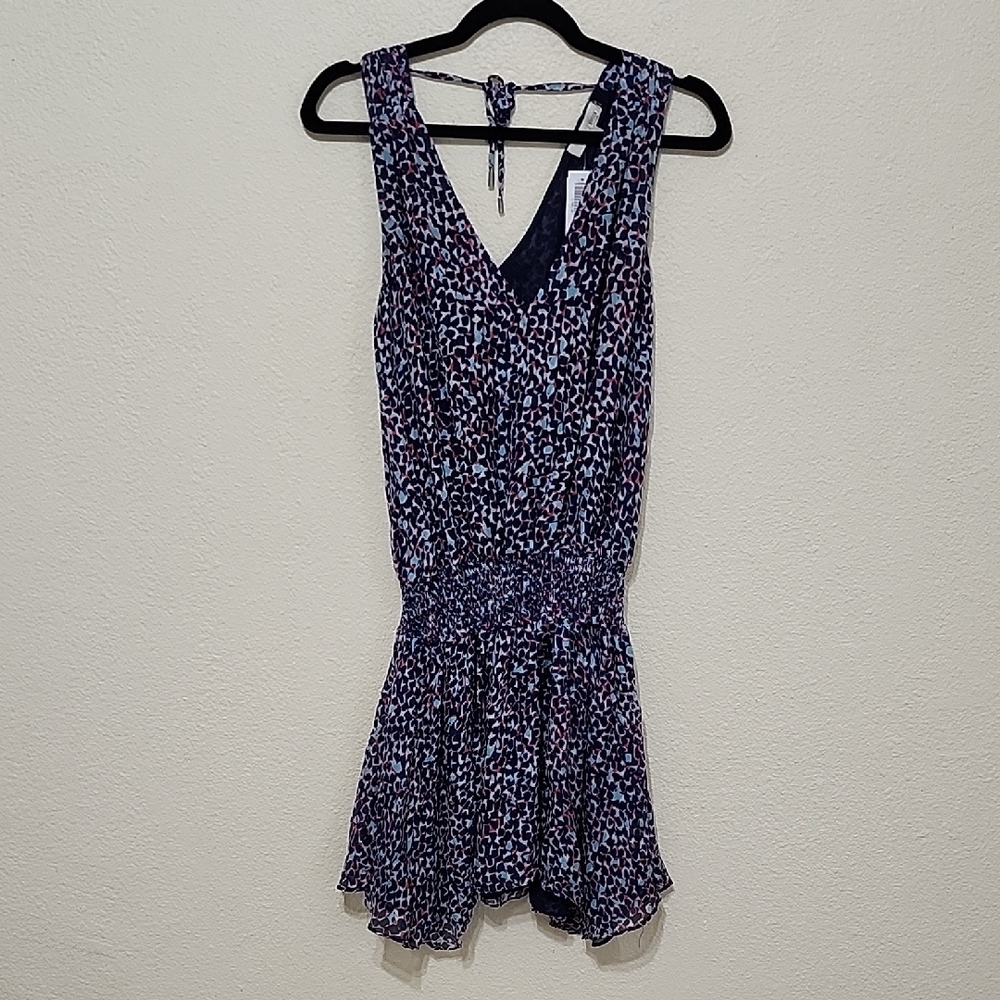 Ramy Brook Pink and Blue Smocked Mini Dress